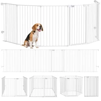 PawHut Welpenauslauf, modulares Design, klappbar, Stahlrahmen, für Innen, weiß, 90 x 123 x 102cm(m-12)