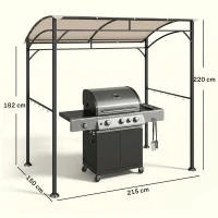 Outsunny grill paviljoen BBQ paviljoen grill paviljoen tuintent vlamvertragend dak(m-3)