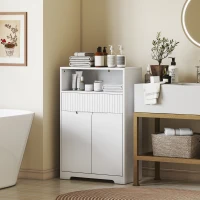 HOMCOM Mobiletto Bagno da Pavimento con Cassetto e Ripiano Regolabile(m-10)
