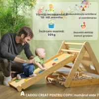 AIYAPLAY Cadru de cățărat interior, triunghi de cățărat 7 în 1 cu tobogan, arc de cățărat, multicolor(m-4)