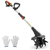 Outsunny Motosapă Fără Fir 18V, Lățime de Lucru 20cm, Adâncime 18cm, 4 Lame, Mâner Reglabil, pentru Grădină și Terenuri, Bateria și Încărcătorul Nu Sunt Incluse(m-11)