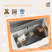 AIYAPLAY Cutie de jucării pentru copii 2 în 1 și banc cu spătar și brațe - piston pneumatic 68,5L x 34l x 58H cm(m-4)