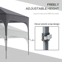 Outsunny 3 x 3 (M) Pop Up Gazebo - UPF 50+ Foldable Canopy Tent with Carry Bag on Wheels and 4 Leg Weight Bags, Height Adjustable, for Outdoor Garden Patio Party, Dark Grey(m-18)