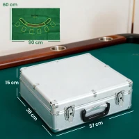 SPORTNOW Poker-Set, 500 Chips, Würfel, 2 Kartendecks, Zubehör, Koffer, für 10 Spieler(m-3)