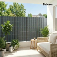 Outsunny Set 4 Panouri de Gard Anti-UV Impermeabile cu Cleme, din PP, 3500x19 cm, Gri(m-9)