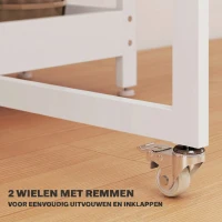 HOMCOM Opklapbare eettafel in industriële stijl, voor maximaal 4 personen, met open schappen, flexibel, metaal, spaanplaat, wit(m-6)