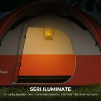 Outsunny Cort de Camping pentru 5-6 Persoane cu Pridvor, Impermeabil 3000mm cu Geantă de Transport, Portocaliu(m-7)