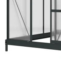 Outsunny Kas, Broeikas, met Dakraam & Schuifdeur, transparant, Polycarbonaat+Aluminium, 190 x 252 x 201 cm(m-13)