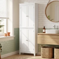 HOMCOM Móvel Alto para Banheiro 170 cm com Prateleiras Reguláveis(m-6)