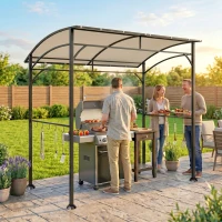 Outsunny grill paviljoen BBQ paviljoen grill paviljoen tuintent vlamvertragend dak(m-10)