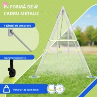 Outsunny Leagăn 2 cadru portic cu 1 leagăn și față în față 255 x 160 x 180 cm greutate maximă 135 kg verde gri(m-6)