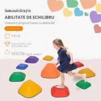 AIYAPLAY 11 piese pietre de echilibru pentru copii parcurs de motricitate empilabile și antidrapante multicolor(m-7)