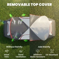 Outsunny Camping Tent for 6 Man with 2000mm Waterproof Rainfly and Carry Bag for Fishing Hiking Festival, Grey(m-4)