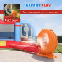 AIYAPLAY Castel gonflabil 5 în 1 cu ventilator, parc acvatic gonflabil, tobogane, trambulină, multicolor(m-8)