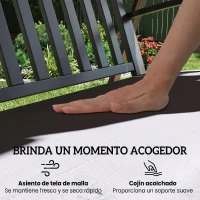 Outsunny Columpio de Jardín de 3 Plazas con Toldo Ajustable Cojín y Estructura de Acero Carga 360 kg 205x133x181 cm Gris(m-5)