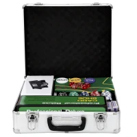 SPORTNOW Poker-Set, 500 Chips, Würfel, 2 Kartendecks, Zubehör, Koffer, für 10 Spieler(m-11)