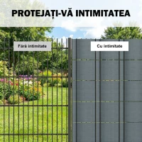 Outsunny Set 4 Panouri de Gard Anti-UV Impermeabile cu Cleme, din PP, 3500x19 cm, Gri(m-5)