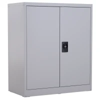 Vinsetto Aktenschrank Stahlschrank Mehrzweckschrank mit verstellbarem Regal und Schloss für Arbeitszimmer Wohnzimmer Grau(m-11)