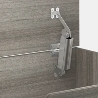 HOMCOM 127L Home Storage Box, with Safety Hinges - Dark Grey Wood-Effect(m-10)