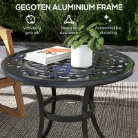 Outsunny Tuintafel Loungtafel Balkontafel, vintage-design, 60 x 60 x 53 cm, zwart(m-5)