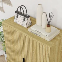 HOMCOM Meuble à Chaussures 15 Paires, Armoire à Chaussures 5 Niveaux avec Étagères Réglables, 2 Portes et Pieds en Métal, Chêne(m-9)