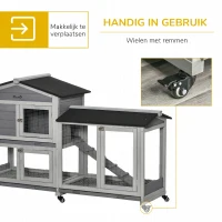 Pawhut konijnenhok in vurenhout 157cm x 53cm x 99.5cm(m-5)