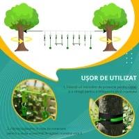 AIYAPLAY Parcurs de obstacole Ninja pentru copii 10 M kit tirolian complet 7 piese încărcare 50 kg, instalare ușoară, verde(m-7)
