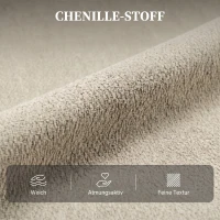 HOMCOM Chenille relaxfauteuil, handmatig verstelbaar, 360° draaibaar en schommelend, met brede zitting en hoge rugleuning, crèmewit(m-7)