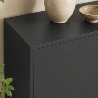 HOMCOM Mobile buffet con 2 cassetti, 3 ante e ripiano regolabile, 117x36x74 cm, nero(m-9)