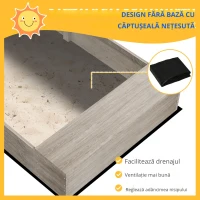 Outsunny Cutie de nisip cu stație de apă, 2 ghivece pentru plantare, lemn masiv tratat, 154 x 80 x 60 cm, gri(m-6)