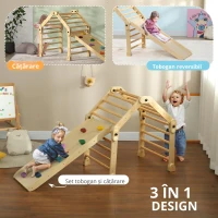 AIYAPLAY 3 în 1 Echelle d'escalade cu tobogan rampă, jucărie de cățărare pliabilă pentru copii 18-48 luni încărcare 50 Kg(m-7)