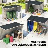Outsunny Opslagschuur, gereedschapsschuur voor tuingereedschap, venster, ventilatieopeningen, afsluitbaar, staal, donkergrijs(m-13)
