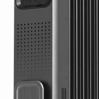 HOMCOM 2000W Oil Filled Radiator, 9 Fin, Portable Electric Heater with 3 Heat Settings, Safety Cut-Off and Wheels, Grey(m-12)