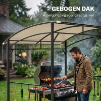 Outsunny grill paviljoen BBQ paviljoen grill paviljoen tuintent vlamvertragend dak(m-7)