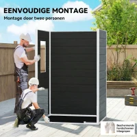 Outsunny Tuinschuur 1,1 m² Opbergschuur met Houtlook Venster Zadeldak Ventilatie Bodem Slot Handschoenen Grijs(m-7)