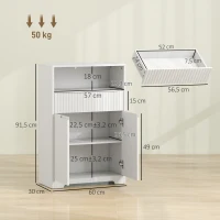 HOMCOM Mobiletto Bagno da Pavimento con Cassetto e Ripiano Regolabile(m-3)