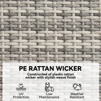 Outsunny Outdoor PE Rattan Corner Sofa, Garden Wicker Furniture Single Sofa Chair w/ Cushions, Light Grey(m-6)