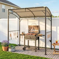 Outsunny grill paviljoen BBQ paviljoen grill paviljoen tuintent vlamvertragend dak(m-9)