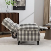 HOMCOM 160° Reclining Armchair, with Footrest - Grey and White(m-10)