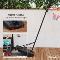 AIYAPLAY Coș de baschet pentru copii, 6+ ani, pentru exterior, ajustabil între 210-260 cm,  Roșu(m-5)