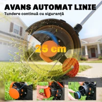Outsunny Trimmer cu Acumulator 2-în-1, Tăietor de Iarbă 18V cu 2 Baterii de 4Ah, Încărcător, Tija Telescopică, Cap Înclinat, Mâner Reglabil, Tăiere 25cm, 8000 RPM, Ușor pentru Gazon și Grădină(m-7)