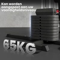 SPORTNOW Multifunctionele Trainingsstation met 65 kg Gewichtsblok, Verstelbaar, Voor Thuis Fitness, Staal, Kunstleer(m-7)
