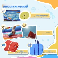 Outsunny Castel Gonflabil cu 2 Tobogane Trambulina și Piscina pentru Copii +3 Ani cu Inflator și Geantă de Transport pentru Interior Exterior 330x265x185 cm Multicolor(m-4)