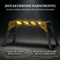 HOMCOM Składany stół warsztatowy z aluminium z uchwytem, antypoślizgowy, 150 kg, 110 x 32 x 50 cm(m-7)