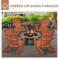 Outsunny adirondack tuinstoel naturel 77 x 94 x 97 cm(m-8)