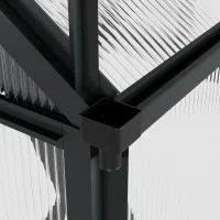 Outsunny Kas, Broeikas, met Dakraam & Schuifdeur, transparant, Polycarbonaat+Aluminium, 190 x 252 x 201 cm(m-10)