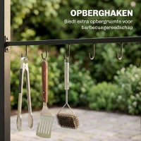 Outsunny grill paviljoen BBQ paviljoen grill paviljoen tuintent vlamvertragend dak(m-5)