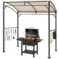 Outsunny grill paviljoen BBQ paviljoen grill paviljoen tuintent vlamvertragend dak(m-1)