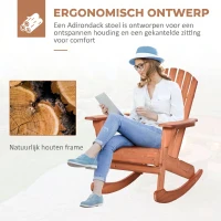 Outsunny adirondack tuinstoel naturel 77 x 94 x 97 cm(m-5)