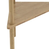 HOMCOM Bamboo Storage Shelf, 5-tier Corner Shelf, Freestanding Shelving Unit for Living Room, Home Office, Natural Wood Finish(m-11)